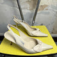 Vintage 80s / 90s Balenciaga Leather Slingback Bow Pumps Off White - 38