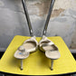 Vintage 80s / 90s Balenciaga Leather Slingback Bow Pumps Off White - 38