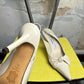 Vintage 80s / 90s Balenciaga Leather Slingback Bow Pumps Off White - 38