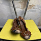 Y2k Burberry House Check Bridle Falcony Scrunch Ballet Flats Brown Tones - 36