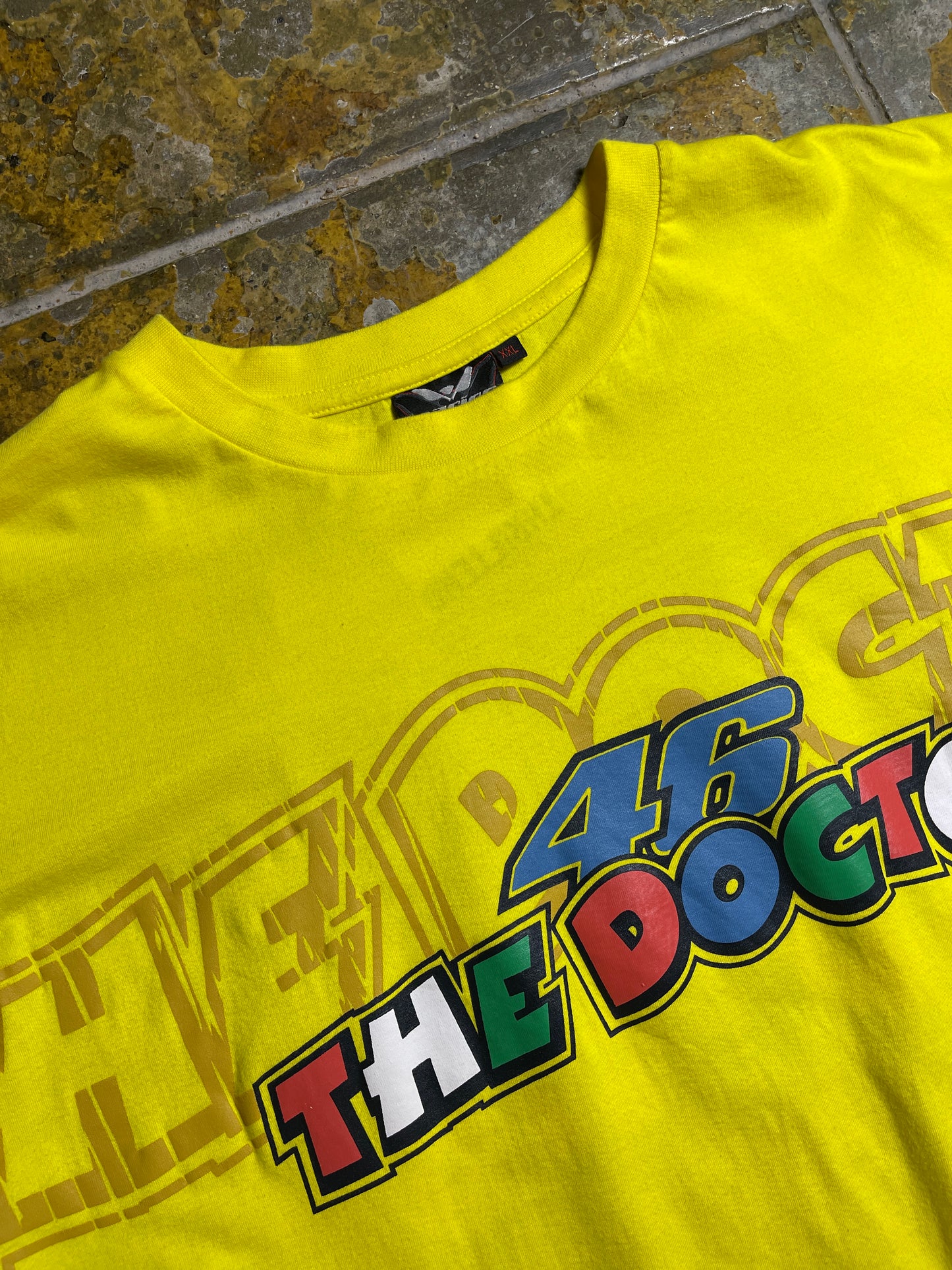 Valentino Rossi The Doctor 46 Racing T-Shirt Yellow 2000s y2k - XXL