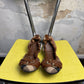 Y2k Burberry House Check Bridle Falcony Scrunch Ballet Flats Brown Tones - 36
