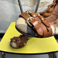 Y2k Burberry House Check Bridle Falcony Scrunch Ballet Flats Brown Tones - 36