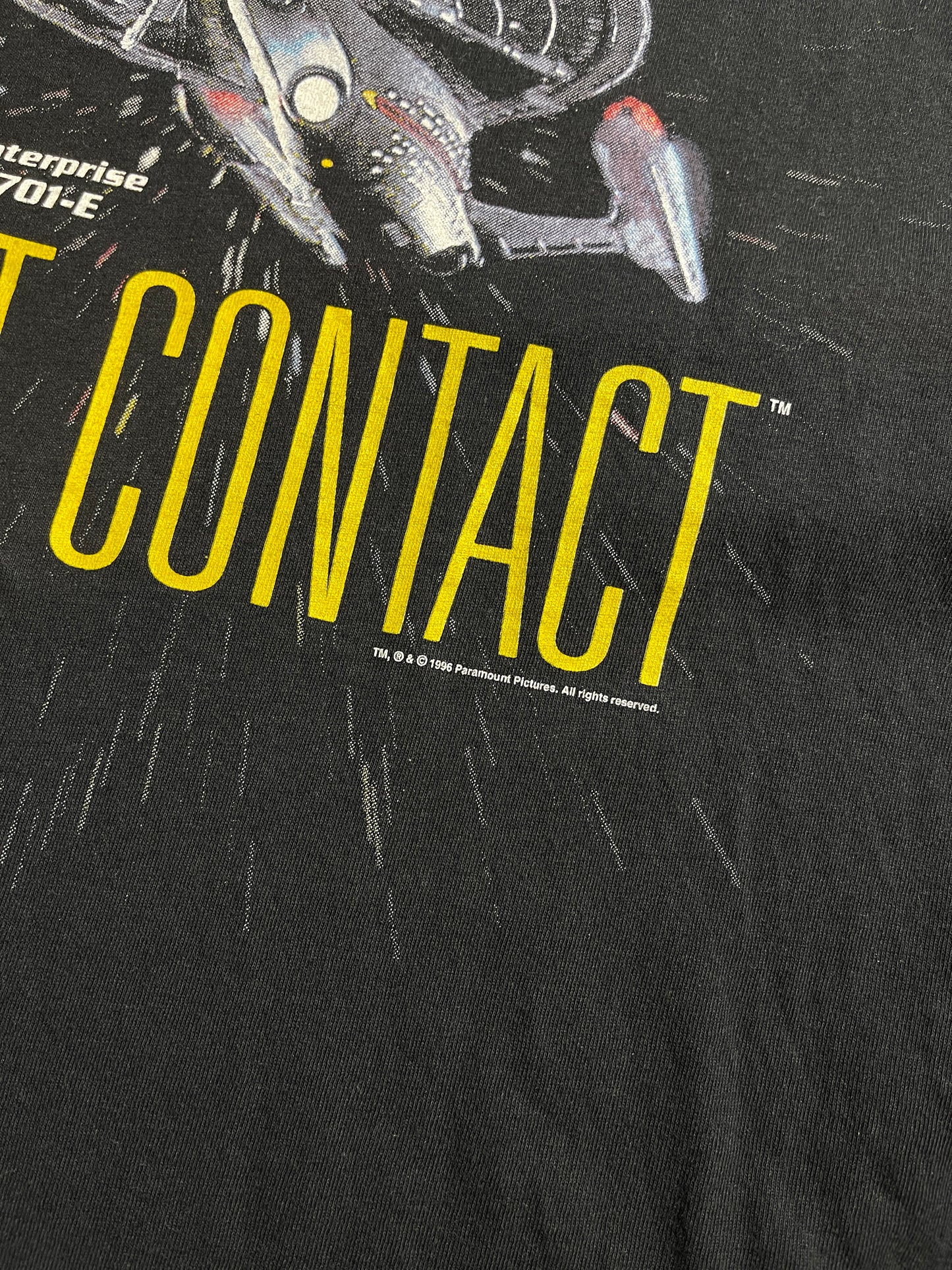 Vintage Star Trek First Contact 1996 T-Shirt Black - XL