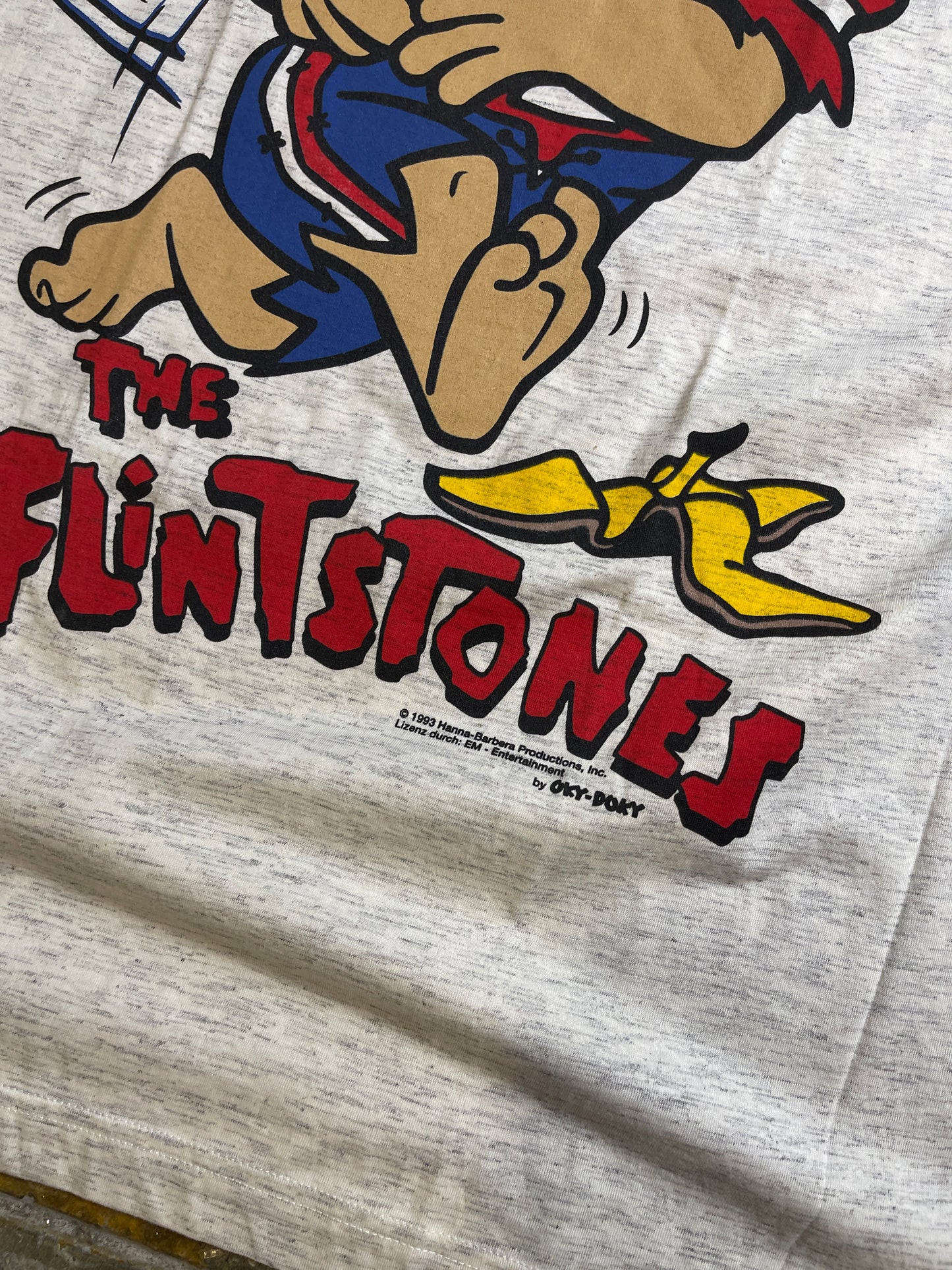 The Flintstones Football Fred T-Shirt White Gray 1993 - XL