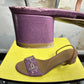Vintage 90s / 2000s Ferragamo Glory Strappy Kitten Heels Lilac - 39