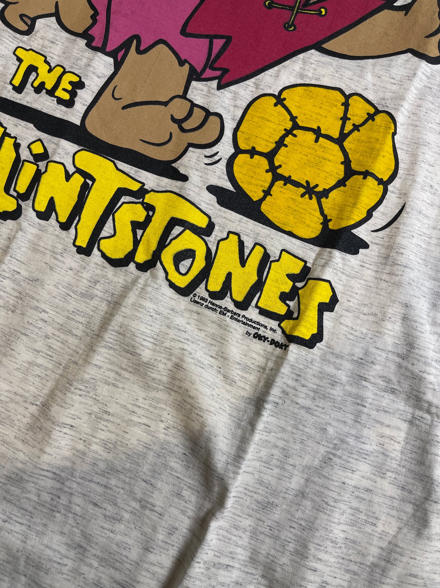 The Flintstones T-Shirt Football 1993 White Gray - XL