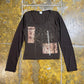 Camaieu Long Sleeve See Through Top Brown 2000s y2k - S