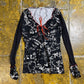 Patrice Breal Long Sleeve Top Black White 2000s y2k - S