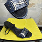 Vintage 90s / 2000s Ferragamo Glory Strappy Kitten Heels Night Blue - 39