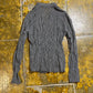 Etam Long Sleeve Top White Black 2000s y2k - M