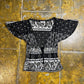 David FIlo Short Sleeve See Through Top Black White 2000s y2k - M