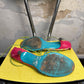 2000s Balenciaga Psychedelic Floral Ankle-Tie Stiletto Kitten Heels Sandals Spring/Summer 2008