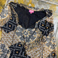 Phildar Long Sleeve See Through Top Black Beige 2000s y2k - S