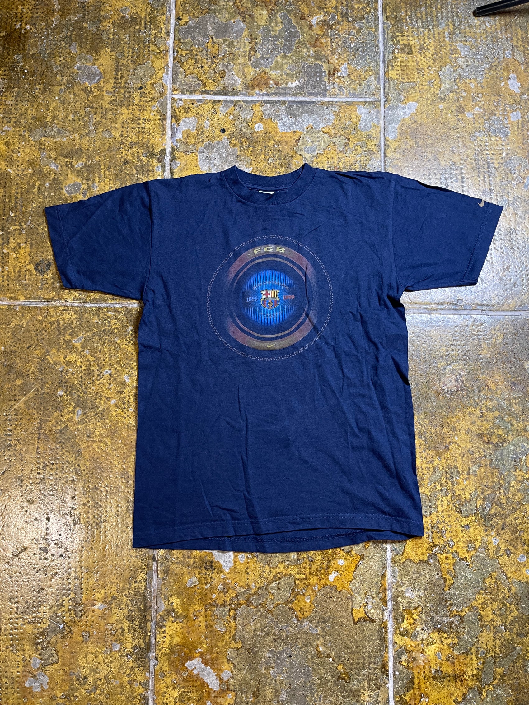 Vintage Nike FC Barcelona T-Shirt Navy 1990s - S