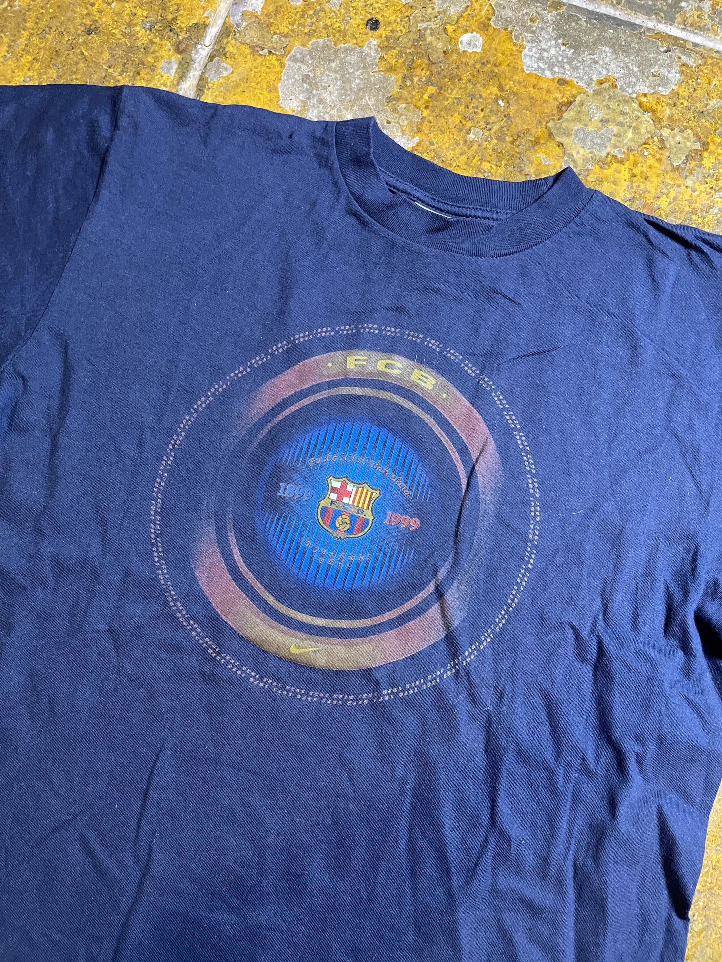 Vintage Nike FC Barcelona T-Shirt Navy 1990s - S