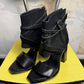 Y2k Diesel Black Gold Vivien Cutout Bootie Sandal Black - 35