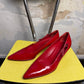 Early 2000s Celine Pointed Patent Kitten Heels Side-Bow Strap Red - 36