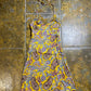 Lanidor SLeeveless Silk Summer Dress Yellow Purple - XS