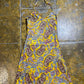 Lanidor SLeeveless Silk Summer Dress Yellow Purple - XS