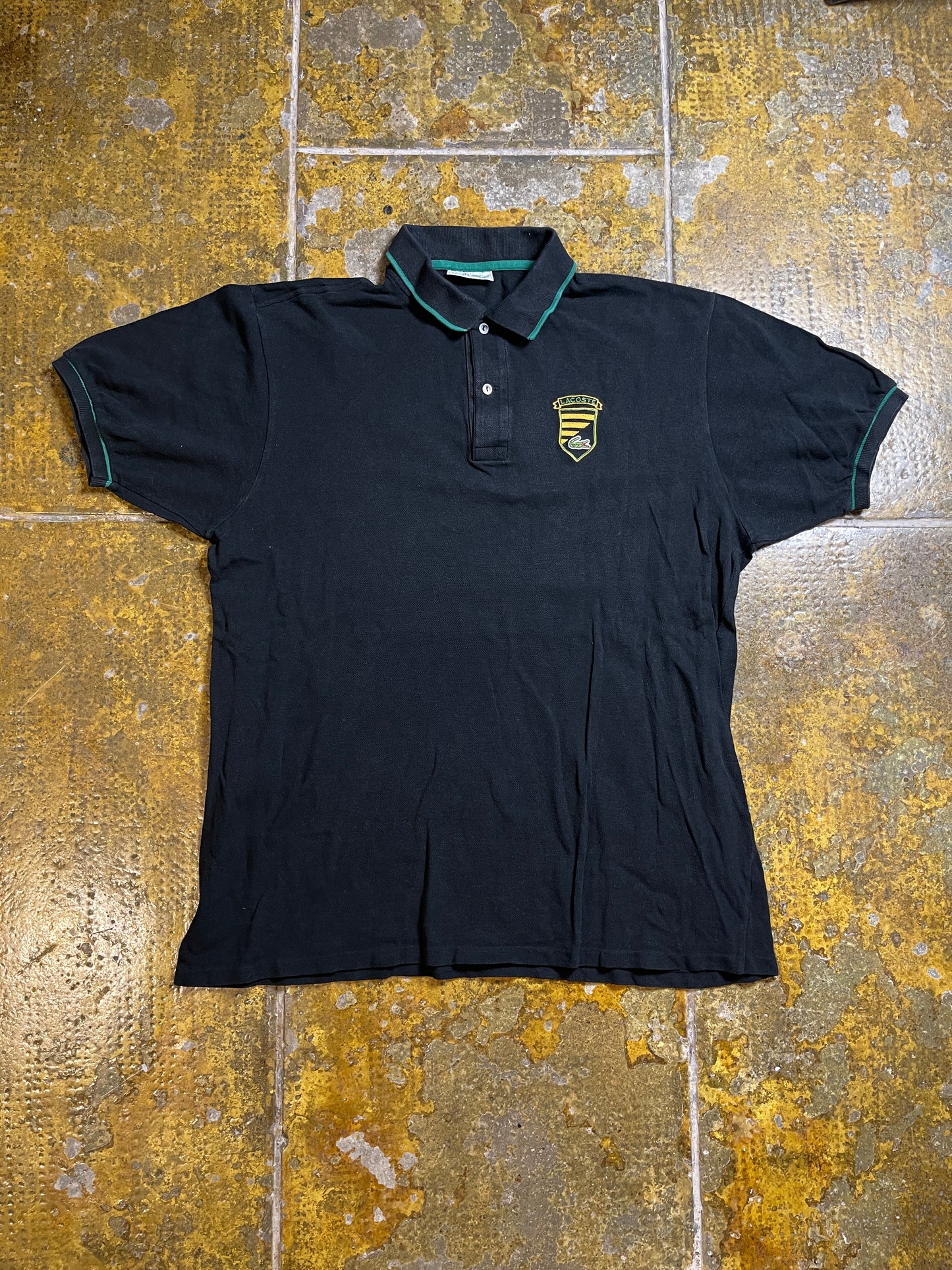 Vintage Lacoste Polo Shirt 1990s Black - XL