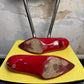 Early 2000s Celine Pointed Patent Kitten Heels Side-Bow Strap Red - 36