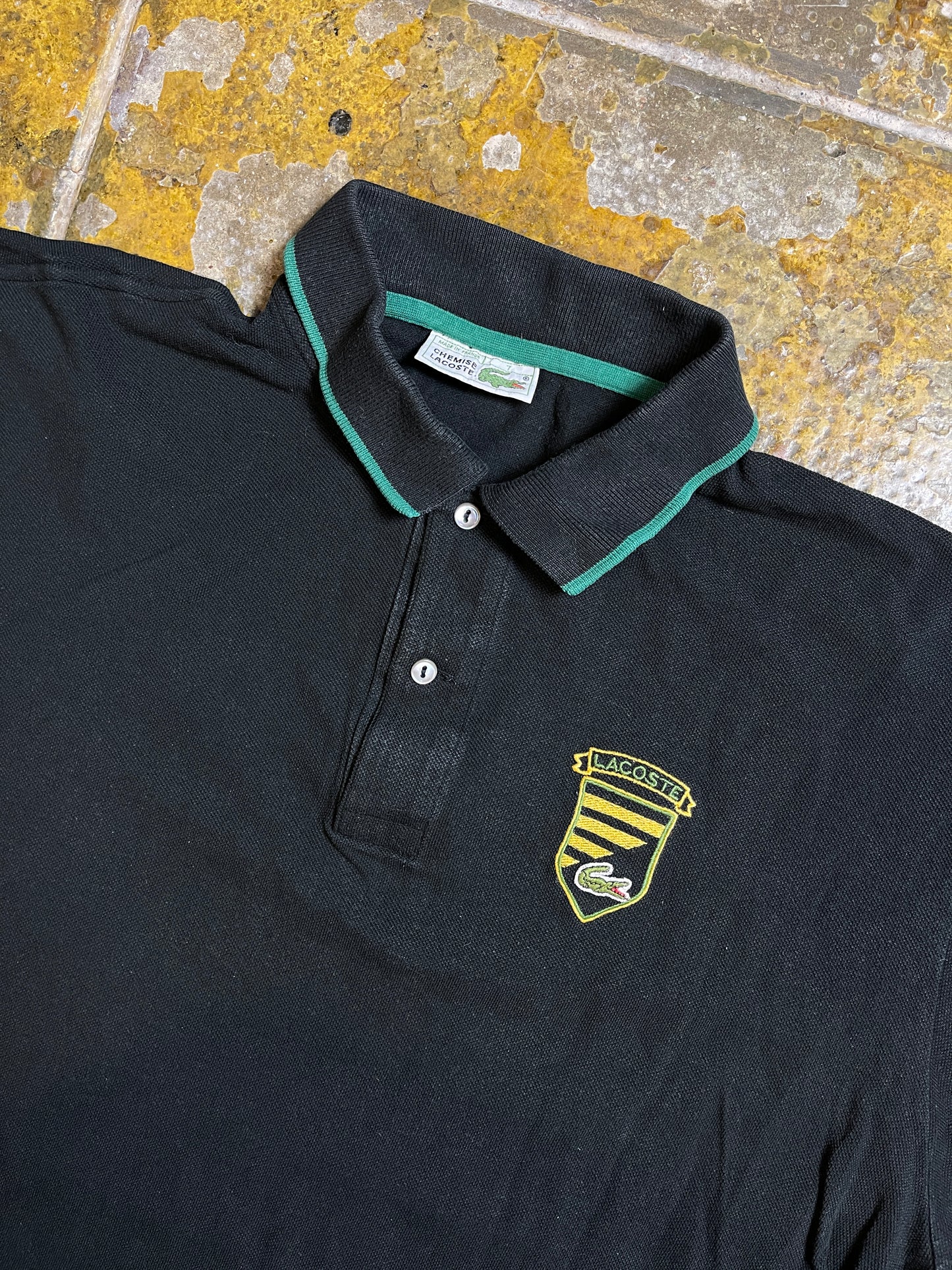 Vintage Lacoste Polo Shirt 1990s Black - XL