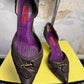Y2k Carolina Herrera Pebble Leather Equestrian Buckle D'Orsay Pumps Brown - 38