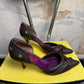 Y2k Carolina Herrera Pebble Leather Equestrian Buckle D'Orsay Pumps Brown - 38