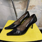 Vintage 80s / 90s Balmain Pointed-Toe Textured Court Pumps Black - 38