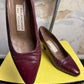 Vintage 80s / 90s Balenciaga Classic Leather Court Pump Heels Bordeaux - 37