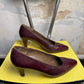 Vintage 80s / 90s Balenciaga Classic Leather Court Pump Heels Bordeaux - 37