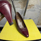 Vintage 80s / 90s Balenciaga Classic Leather Court Pump Heels Bordeaux - 37