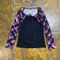 Patrice Breal Long Sleeve Top Black Purple 2000s y2k - S