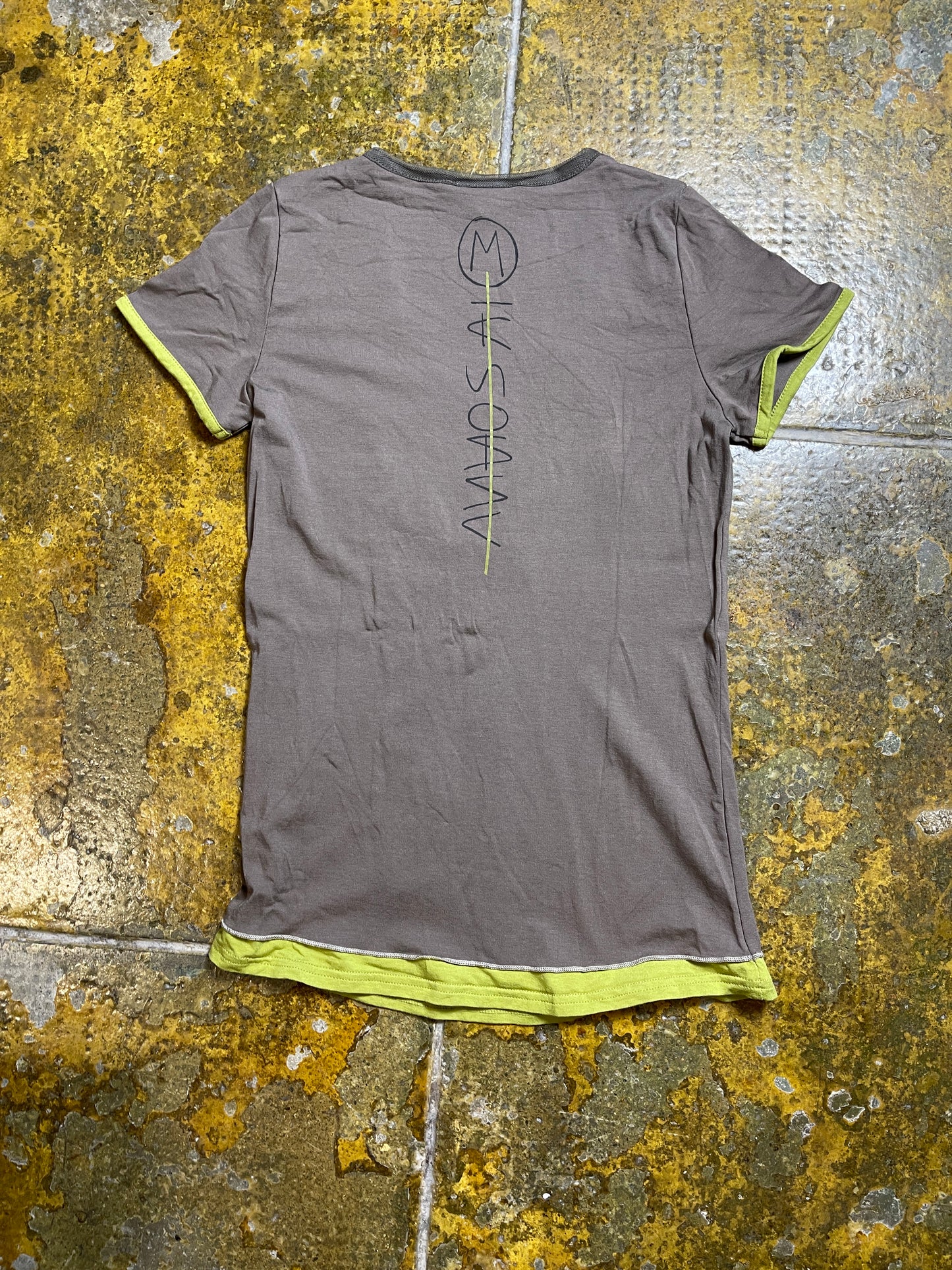 Mia Soana Short Sleeve Top Khaki 2000s y2k - XS