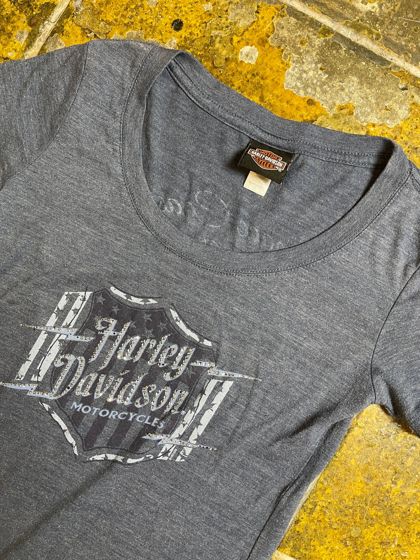 Harley Davidson Short Sleeve Top Palm Bay Blue 2011 - S