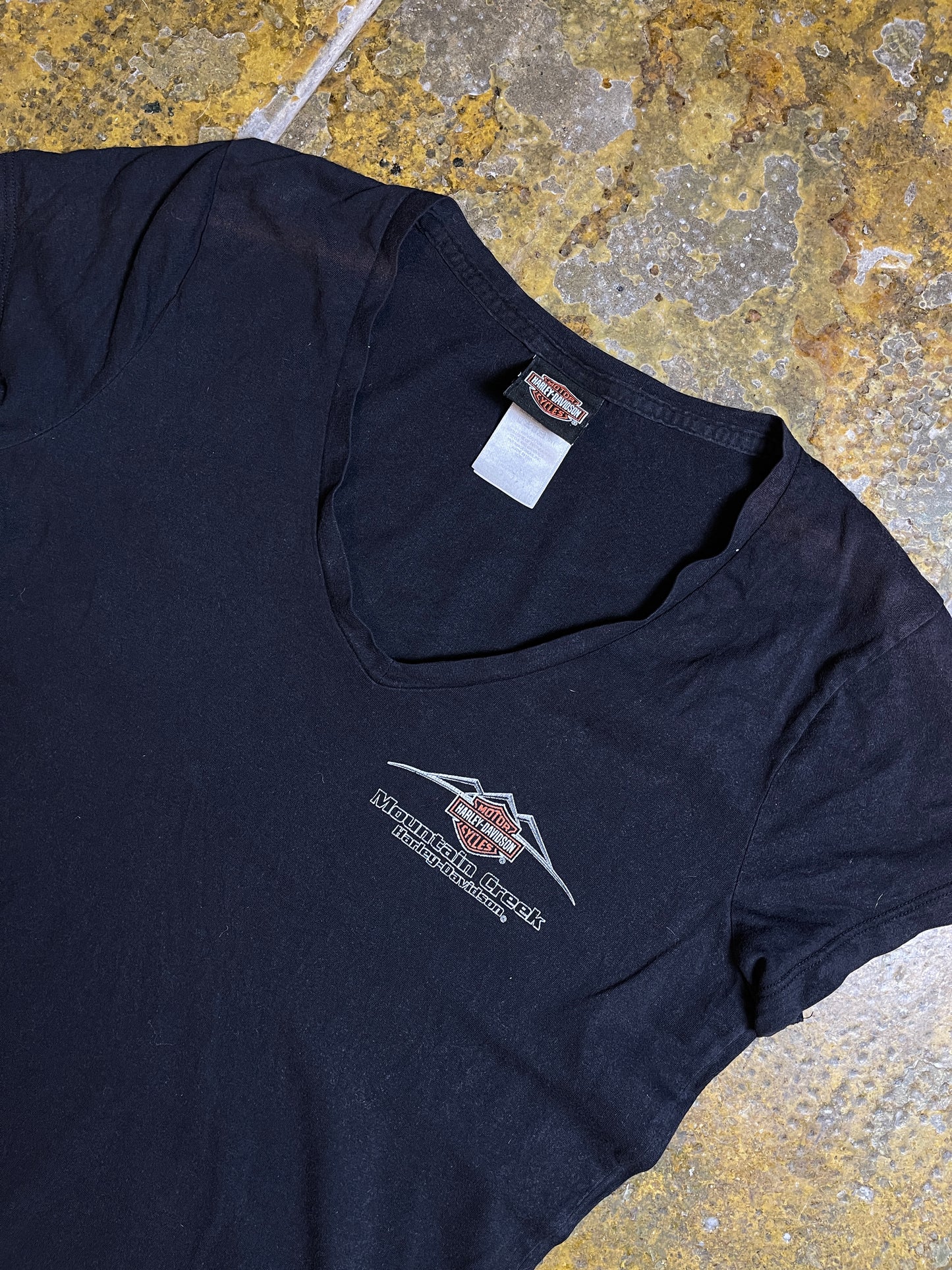 Harley Davidson Short Sleeve Top Black 2000s y2k - L