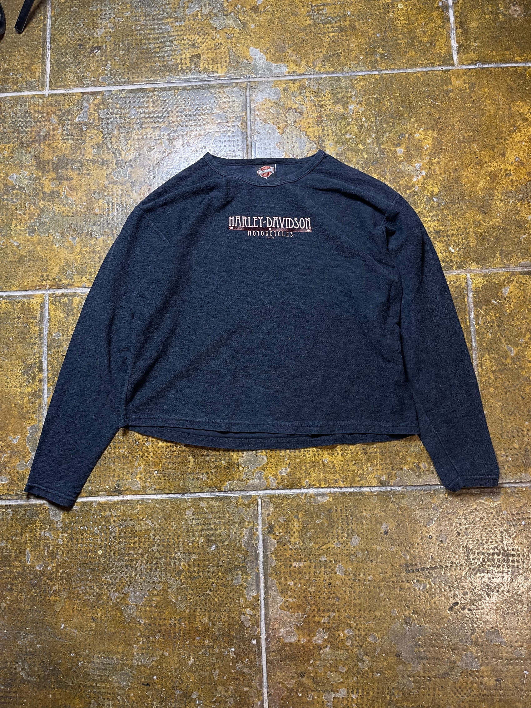 Harley Davidson Thin Sweatshirt Black 2002 y2k - L
