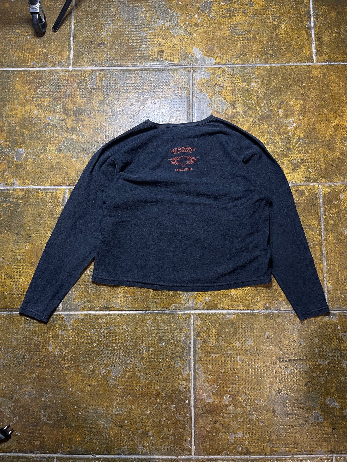 Harley Davidson Thin Sweatshirt Black 2002 y2k - L