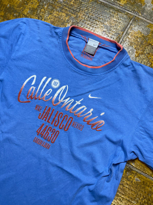 Nike T-Shirt Blue 2000s y2k - L