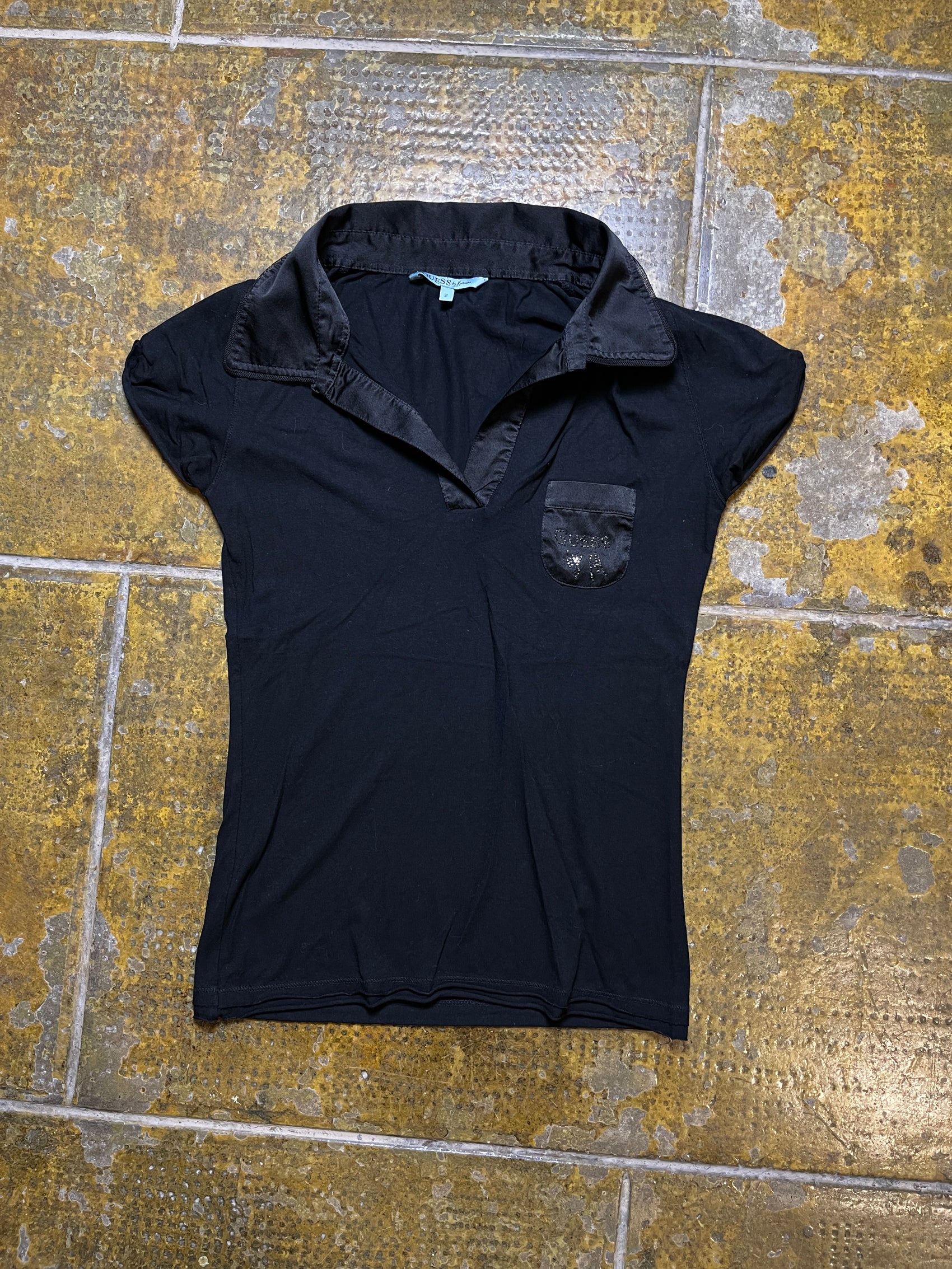 Guess by Marciano Short Sleeve Top Black 2000s y2k - M