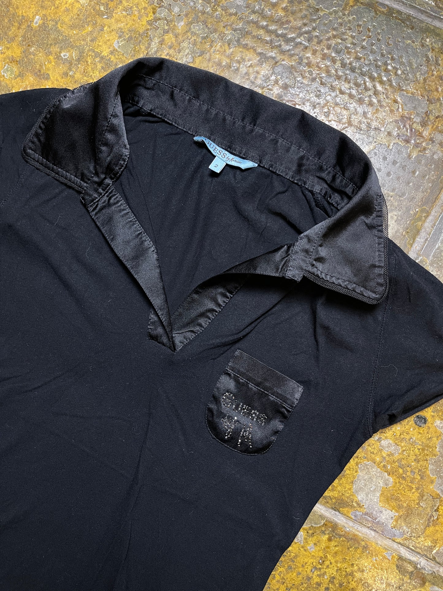 Guess by Marciano Short Sleeve Top Black 2000s y2k - M