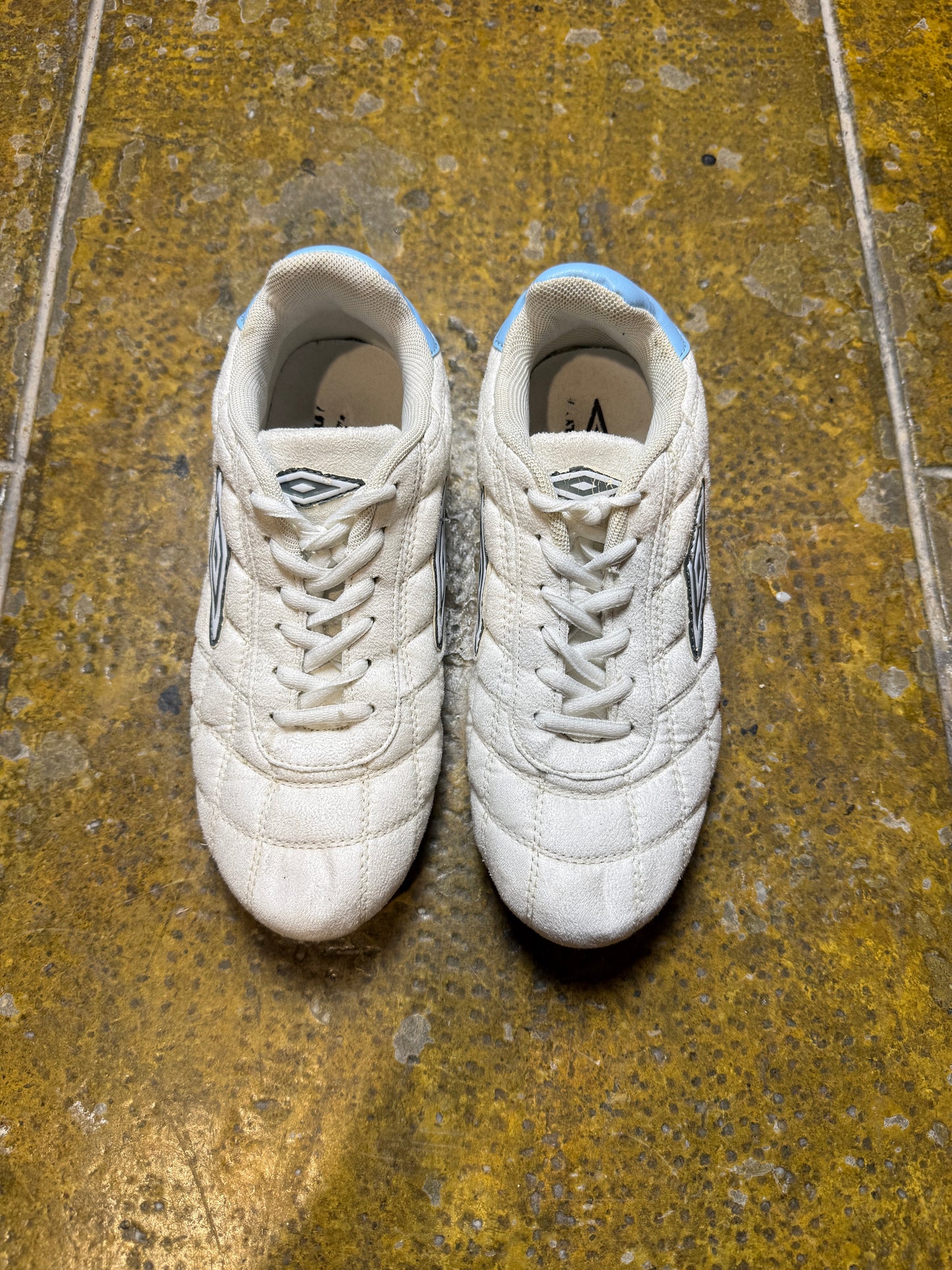 Y2k Umbro Speciali Eternal Club IC Cushion Pattern White and Baby Blue Sneakers - 39