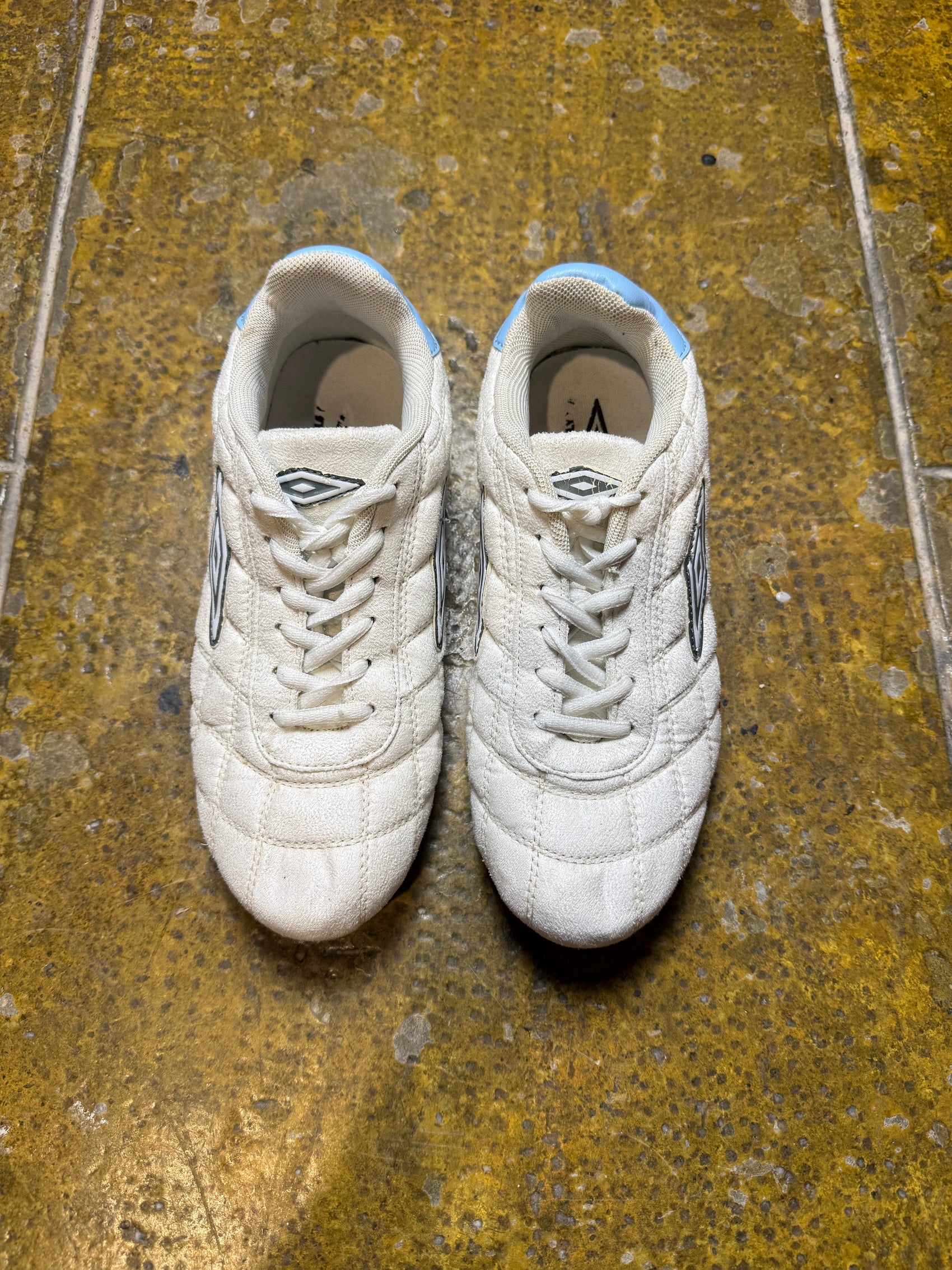 Y2k Umbro Speciali Eternal Club IC Cushion Pattern White and Baby Blue Sneakers - 39
