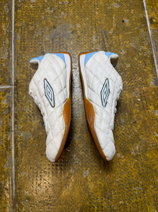 Y2k Umbro Speciali Eternal Club IC Cushion Pattern White and Baby Blue Sneakers - 39