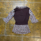 Guess by Marciano Short Sleeve Top Brown Turquoise 2000s y2k - L