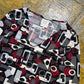 La City Long Sleeve Top Black Red 2000s y2k - M