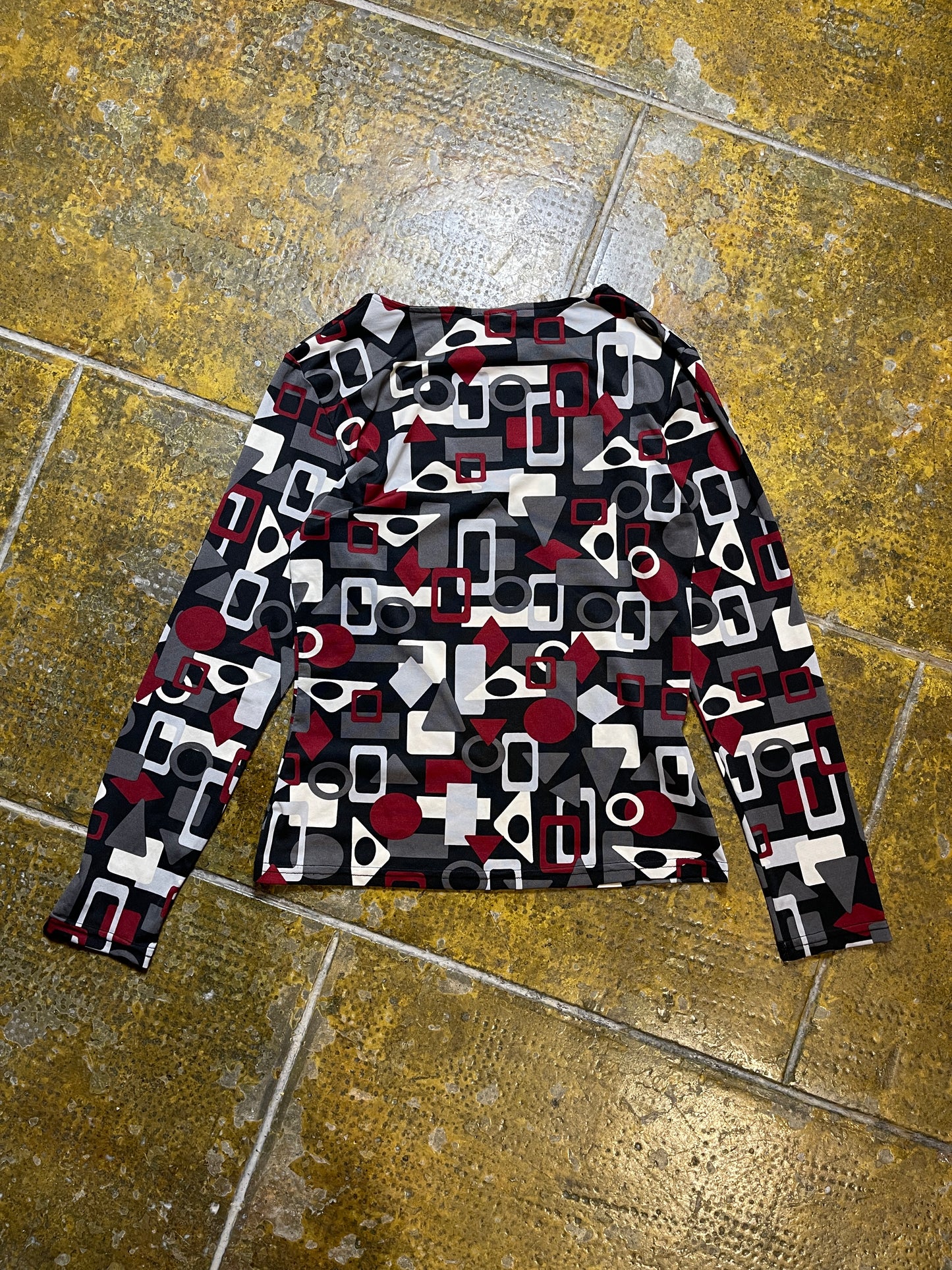 La City Long Sleeve Top Black Red 2000s y2k - M