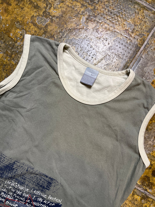 Nike Sleeveless Top Khaki 2000s y2k - M