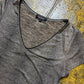 Morgan Short Sleeve Top Beige Black 2000s y2k - XS